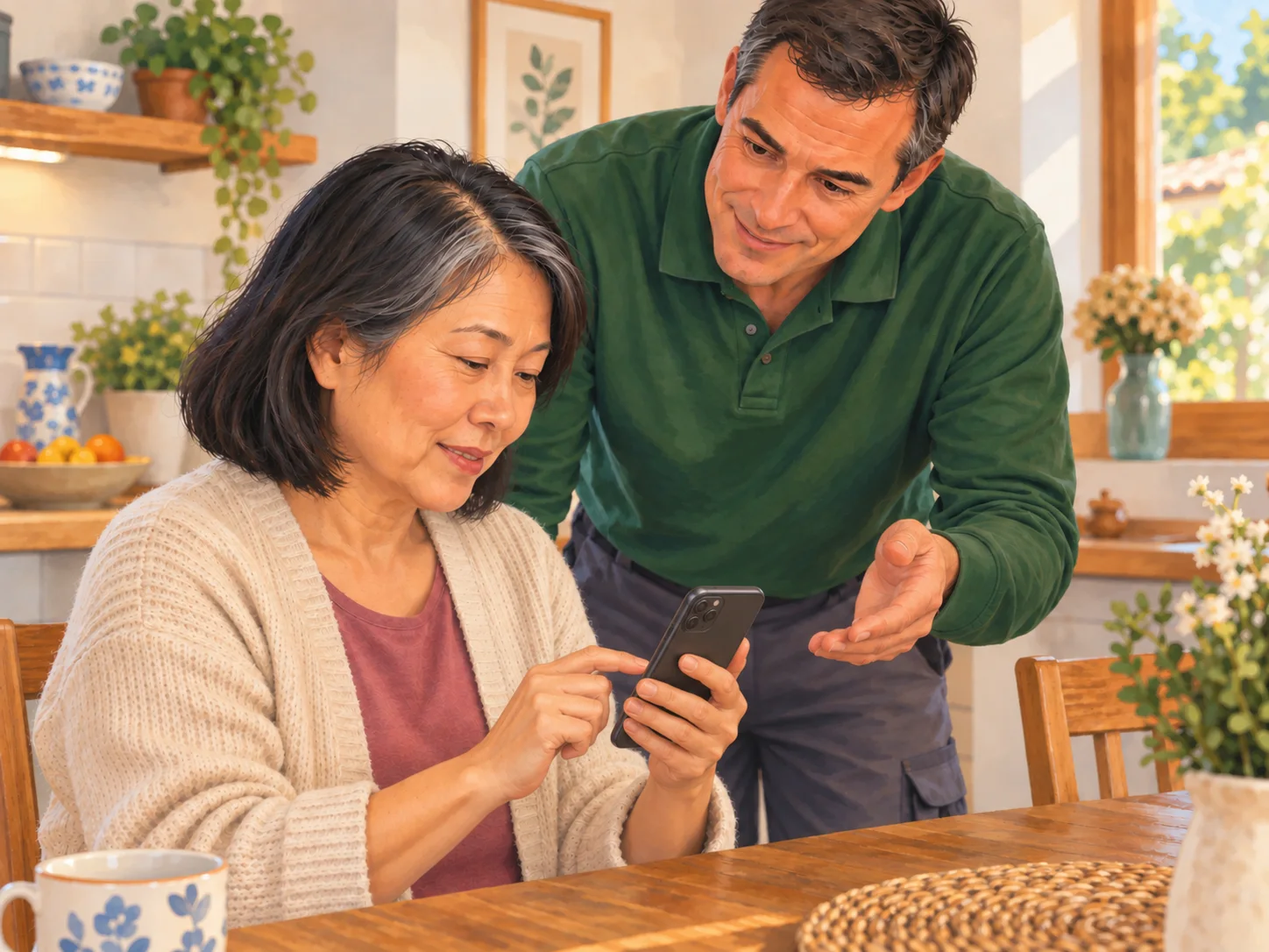 A home Wi-Fi extender is checked in a room of the house.